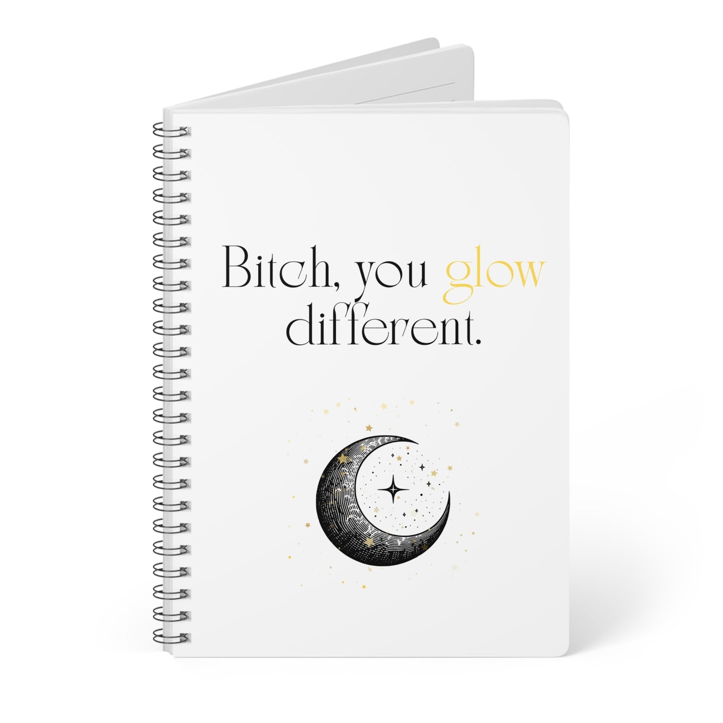 Glowing Inspirational Notebook, Perfect for Journaling, Gifts for Friends, Self-Care, Motivational Quotes, A5 Wirobound Journal