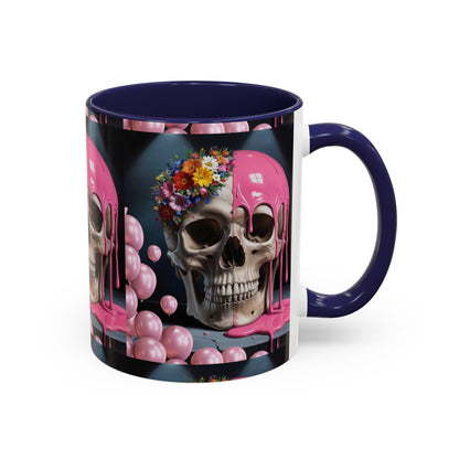 Dripping Skull Bloom Mug Accent Coffee Mug (11, 15oz)