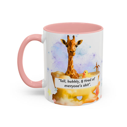 Giraffe Humour Accent Coffee Mug - Funny Gift, Quirky Kitchen Decor, Ideal for Birthdays, Christmas, Office