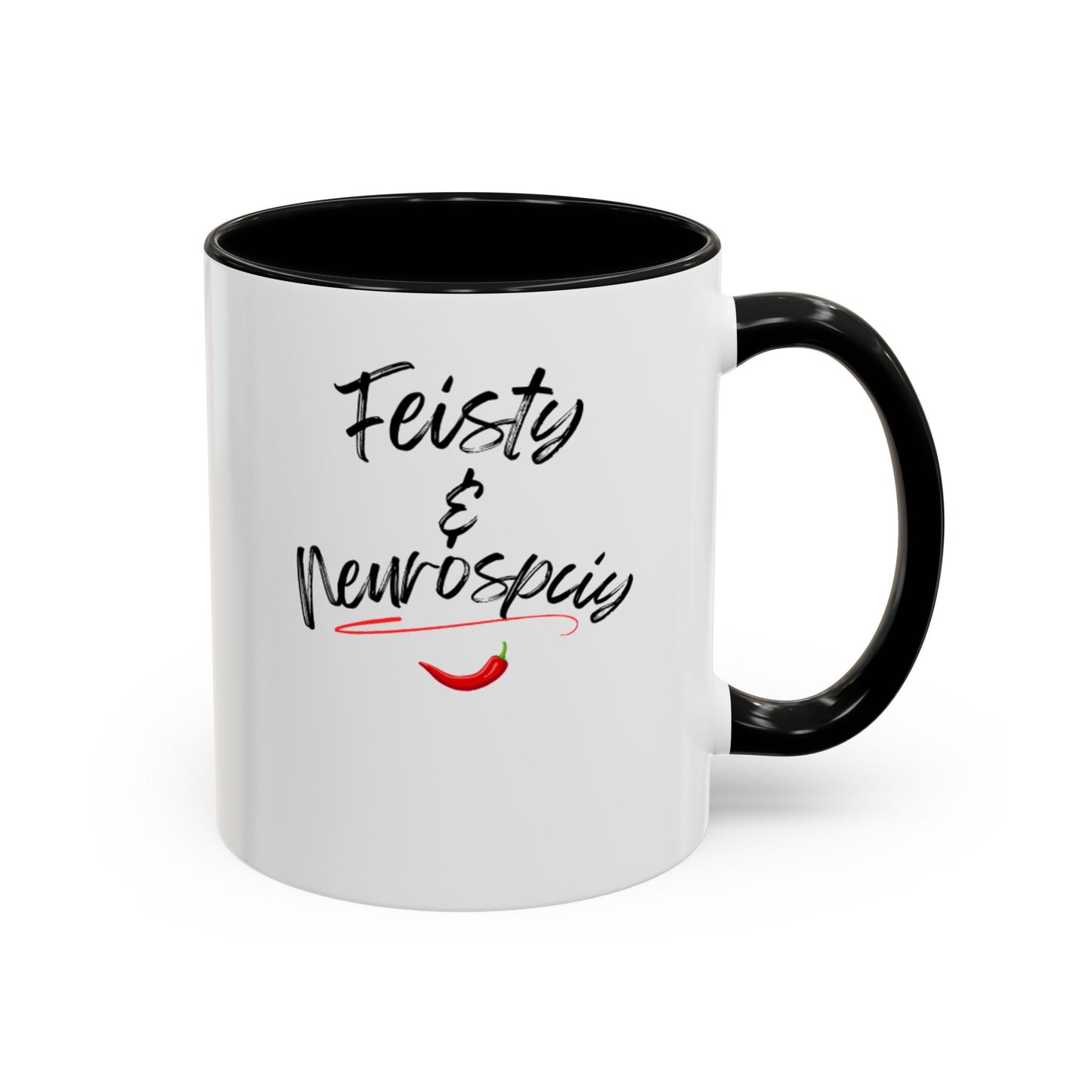 White Feisty And Neurospicy Accent Coffee Mug (11, 15oz)