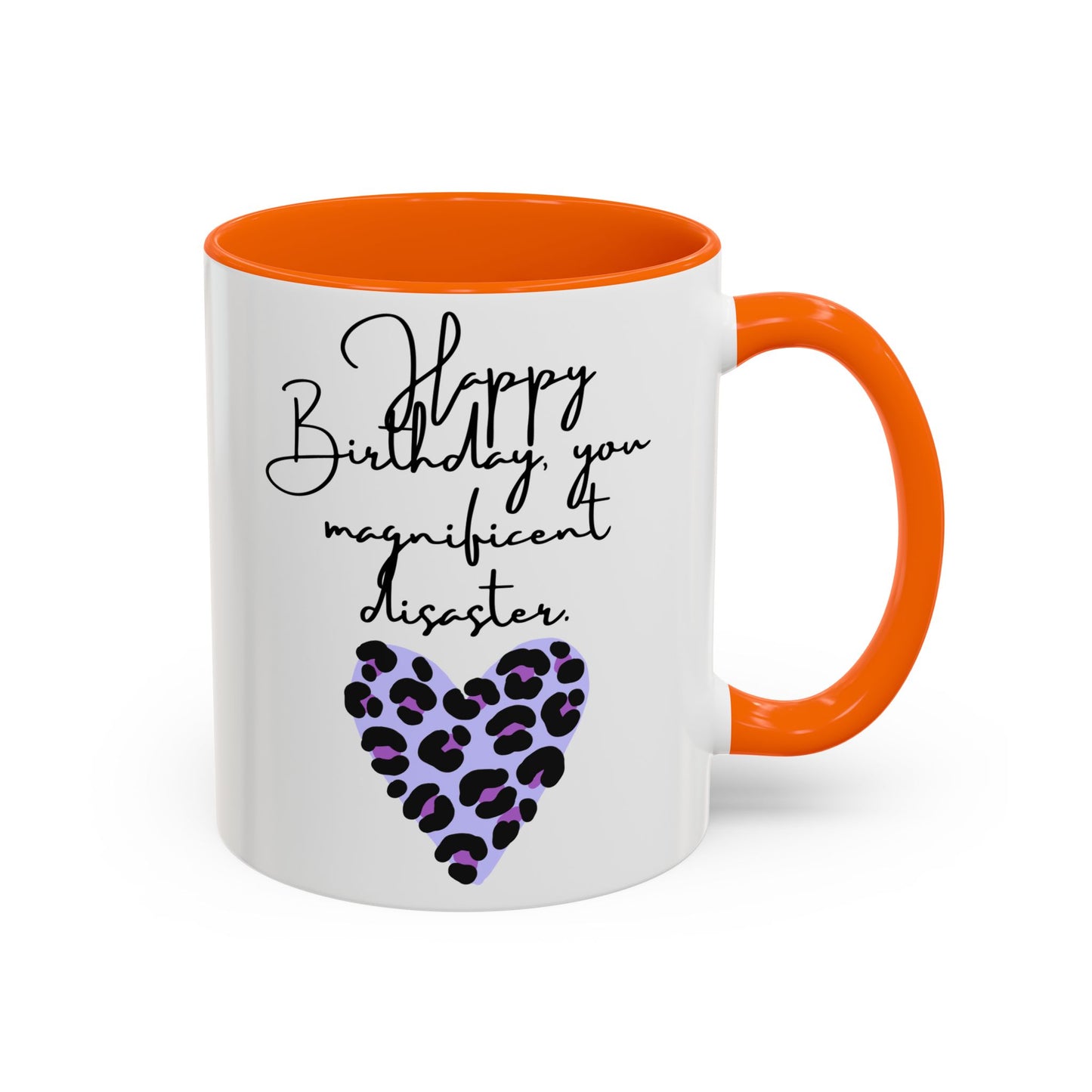 Leopard Heart Coffee Mug – Fun Birthday Gift for Friends, Cute Coffee Cup, Unique Drinkware, Birthday Party Decor, Animal Print Mug