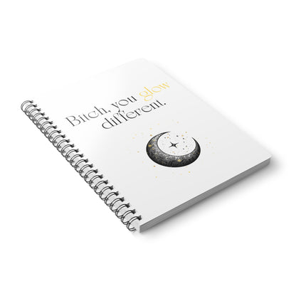 Glowing Inspirational Notebook, Perfect for Journaling, Gifts for Friends, Self-Care, Motivational Quotes, A5 Wirobound Journal