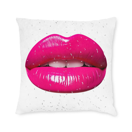Bold Lips Decorative Cushion, Makeup Lover Gift, Modern Home Decor, Chic Cushion, Bedroom Accent, Lip Art Decor