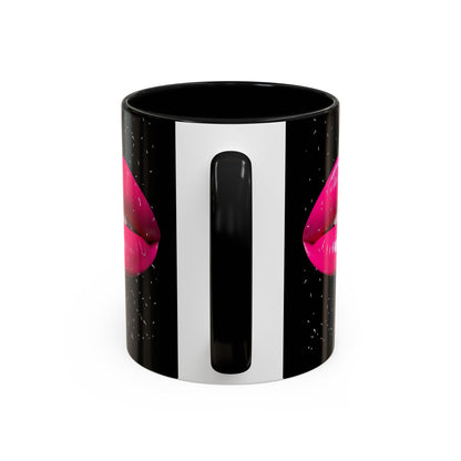 Pink Lips Glitter Black Accent Coffee Mug (11, 15oz)