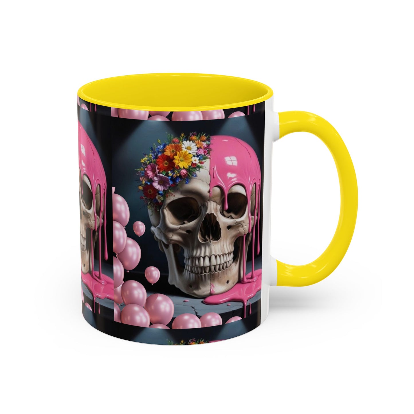 Dripping Skull Bloom Mug Accent Coffee Mug (11, 15oz)