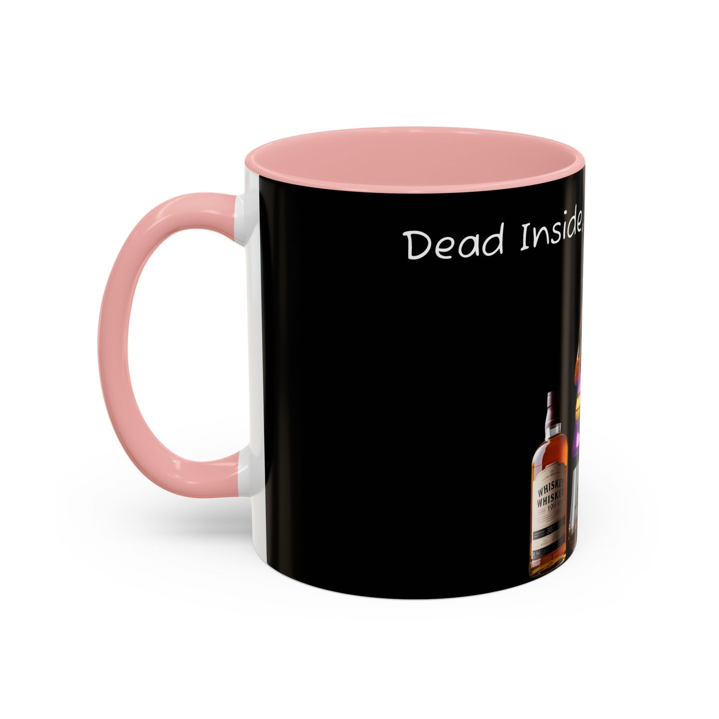 Dead Inside but still fancy Rainbow Skeleton Top Hat Whiskey Accent Coffee Mug (11, 15oz)