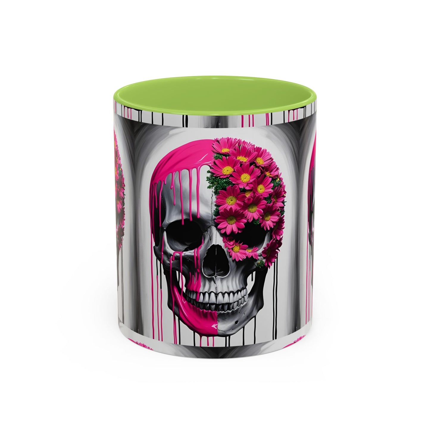 Skeleton Flower Paint Accent Coffee Mug (11, 15oz)