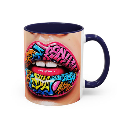 Graffiti Lips Accent Coffee Mug (11, 15oz)
