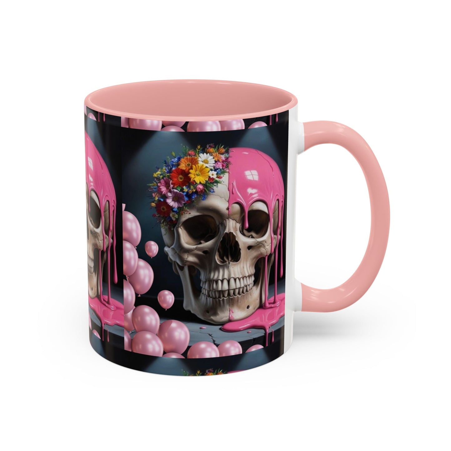 Dripping Skull Bloom Mug Accent Coffee Mug (11, 15oz)