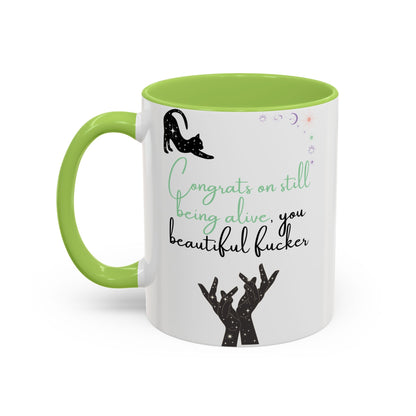 Congrats on....Funny Coffee Mug, Motivational Mug, Gift for Cat Lovers, Inspirational Drinkware, Creative Cat Mug
