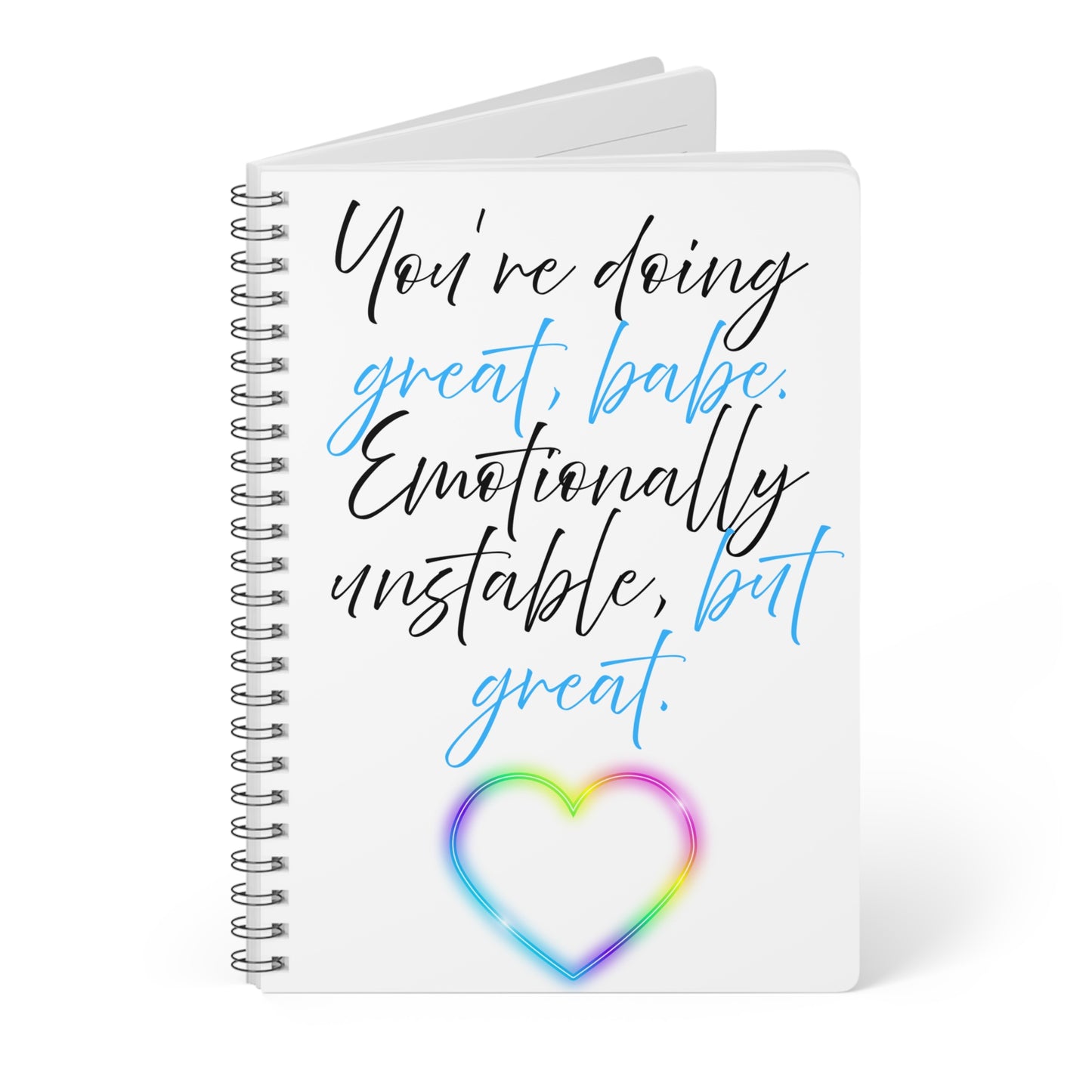 Motivational Wirobound Notebook, A5 - Great for Journaling, Self-Reflection, Gift for Friends, Inspirational Quotes, Mental Health