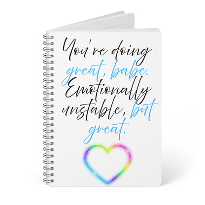 Motivational Wirobound Notebook, A5 - Great for Journaling, Self-Reflection, Gift for Friends, Inspirational Quotes, Mental Health