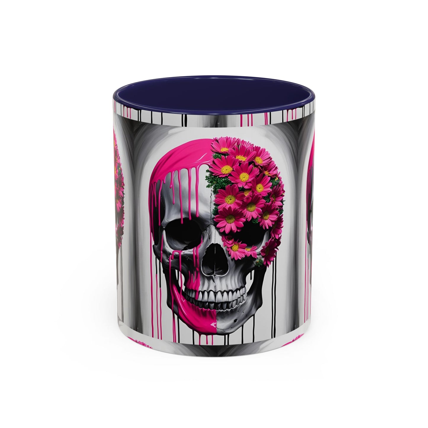 Skeleton Flower Paint Accent Coffee Mug (11, 15oz)