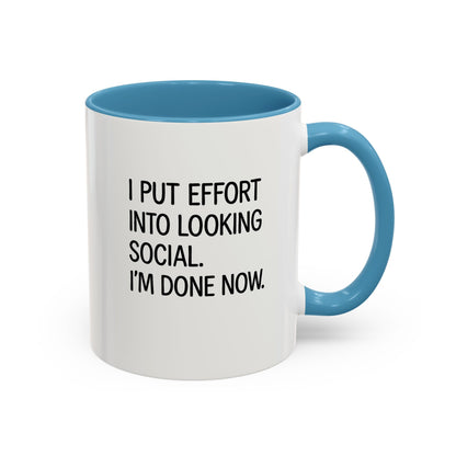 Funny Social Coffee Mug for Introverts, Unique Gift for Friends, Office Humour Mug, Black Accent Mugs, Sarcastic Coffee Cup