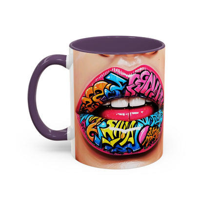 Graffiti Lips Accent Coffee Mug (11, 15oz)