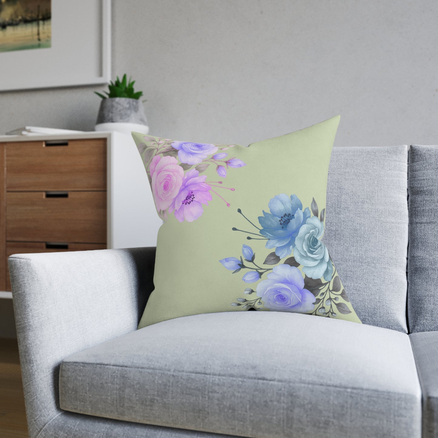 Floral Square Cushion | Home Decor, Couch Cushion, Gift for Her, Throw Cushion, Mother's Day Decoration
