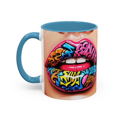 Graffiti Lips Accent Coffee Mug (11, 15oz)