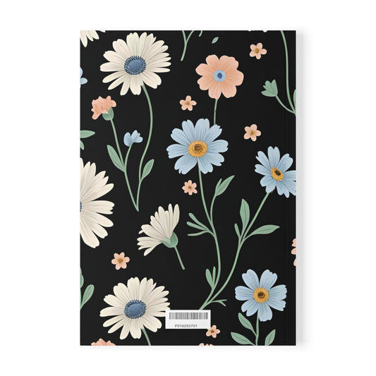 Floral Softcover Notebook, A5 – Perfect for Journaling, Notes, Gifts, Graduation, Birthdays, Floral Design