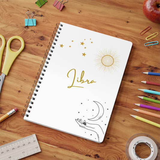 Astrology Inspired Wirobound Notebook, Libra Journal, Astrology Gifts, Sketchbook, Celestial Planner