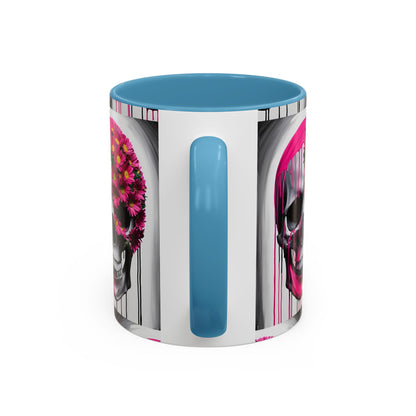 Skeleton Flower Paint Accent Coffee Mug (11, 15oz)