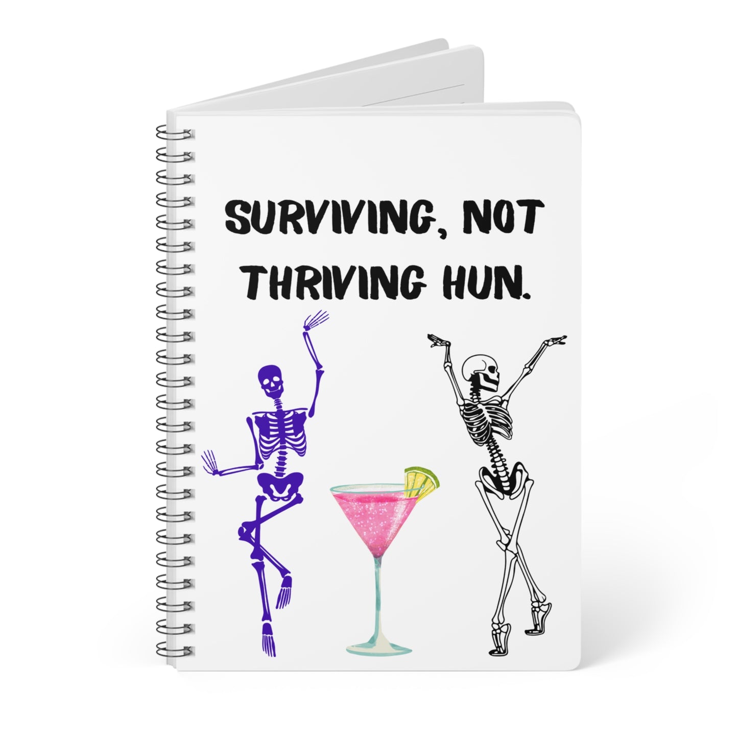 Wirobound Softcover Notebook, Surviving Not Thriving, A5 Journal for Self-Care, Gift for Friends, Teen Journal, Fun Writing, Planner