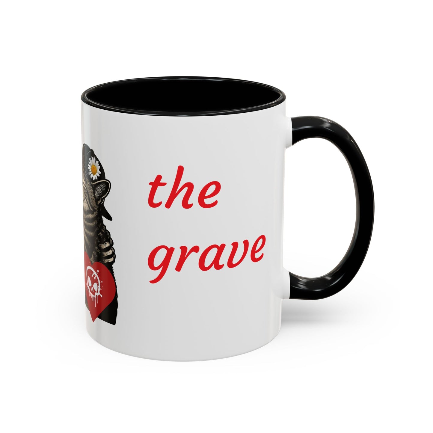 Romantic Skull & Cat Coffee Mug - Perfect for Cat Lovers