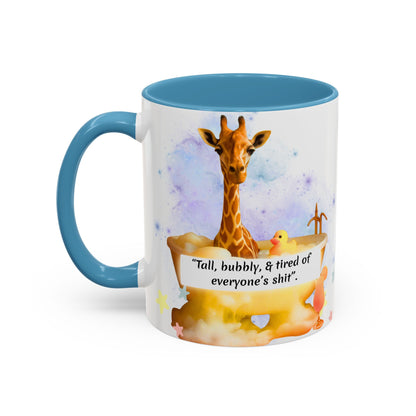 Giraffe Humour Accent Coffee Mug - Funny Gift, Quirky Kitchen Decor, Ideal for Birthdays, Christmas, Office