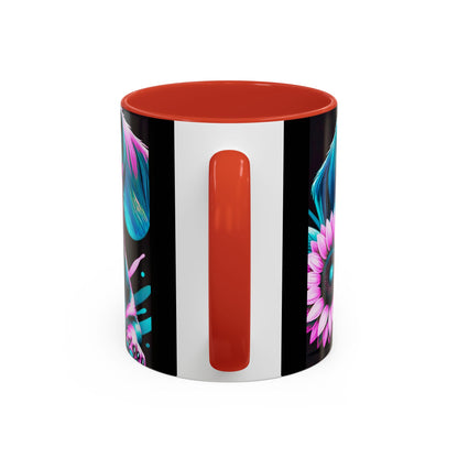 Dachshund Flower Mug Accent Coffee Mug (11, 15oz)
