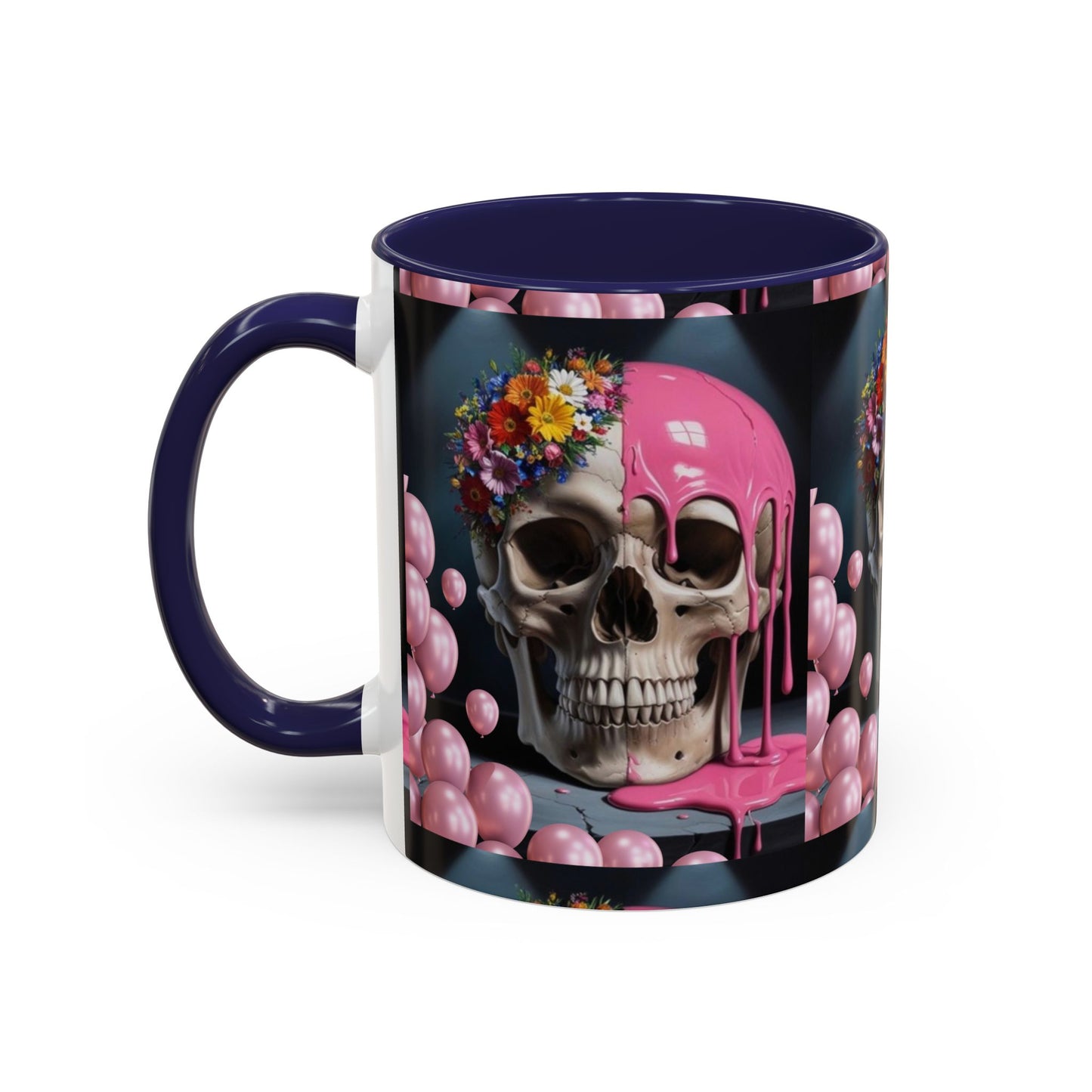 Dripping Skull Bloom Mug Accent Coffee Mug (11, 15oz)