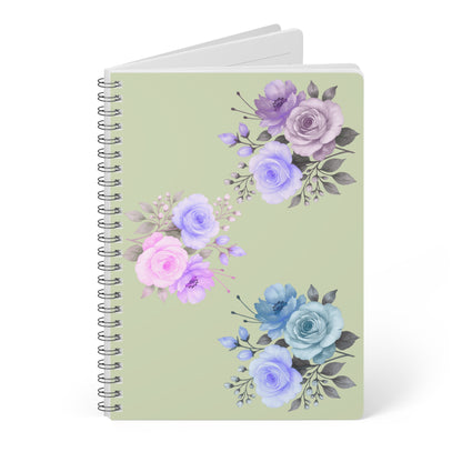Floral Wirobound Softcover Notebook, A5 - Journal for Writers, Note-Taking, School, Gifts, Diary, Flower Design