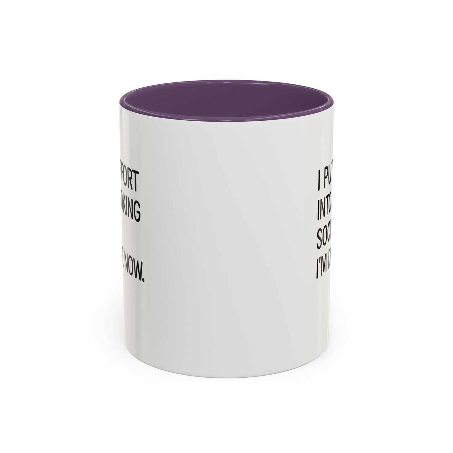 Funny Social Coffee Mug for Introverts, Unique Gift for Friends, Office Humour Mug, Black Accent Mugs, Sarcastic Coffee Cup