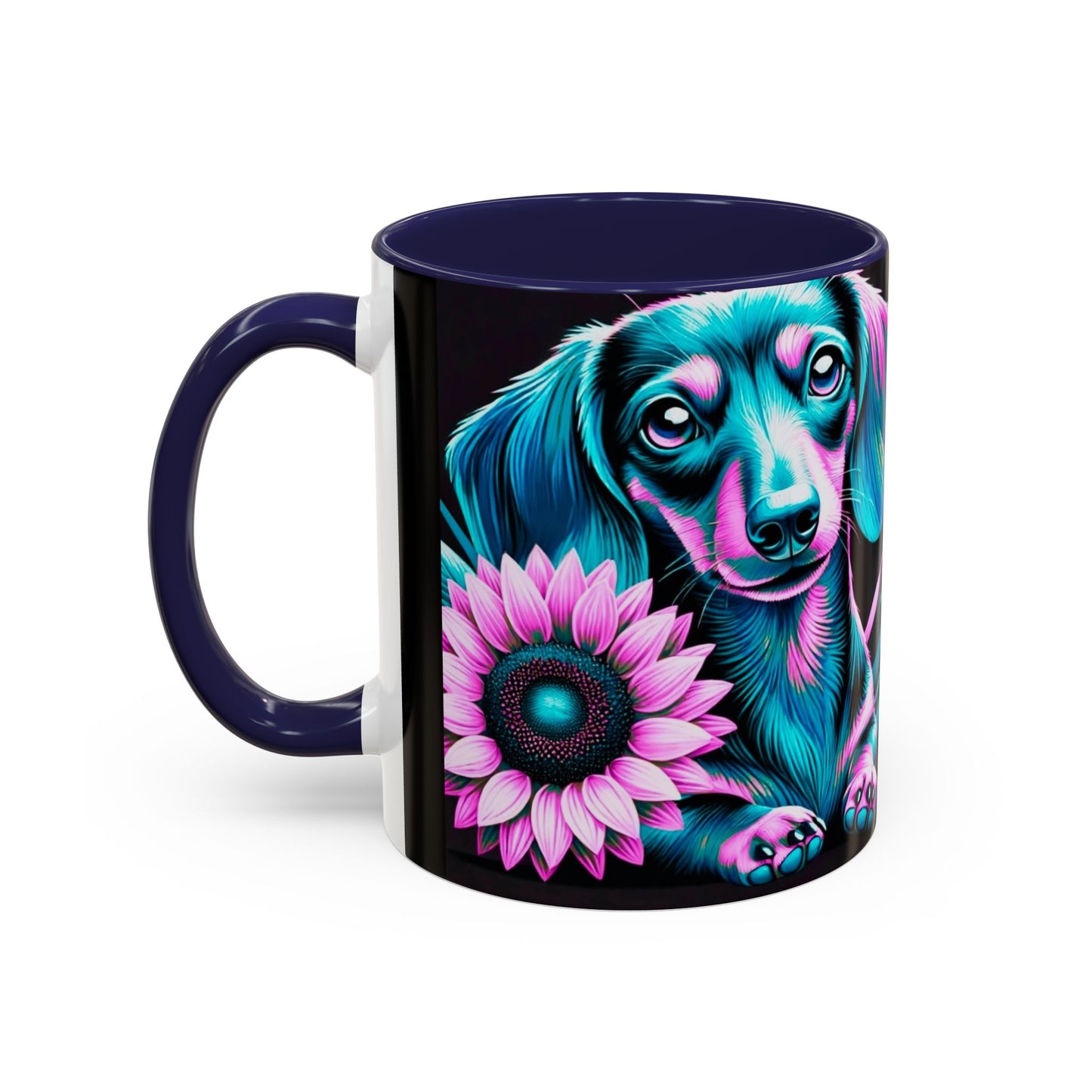 Dachshund Flower Mug Accent Coffee Mug (11, 15oz)