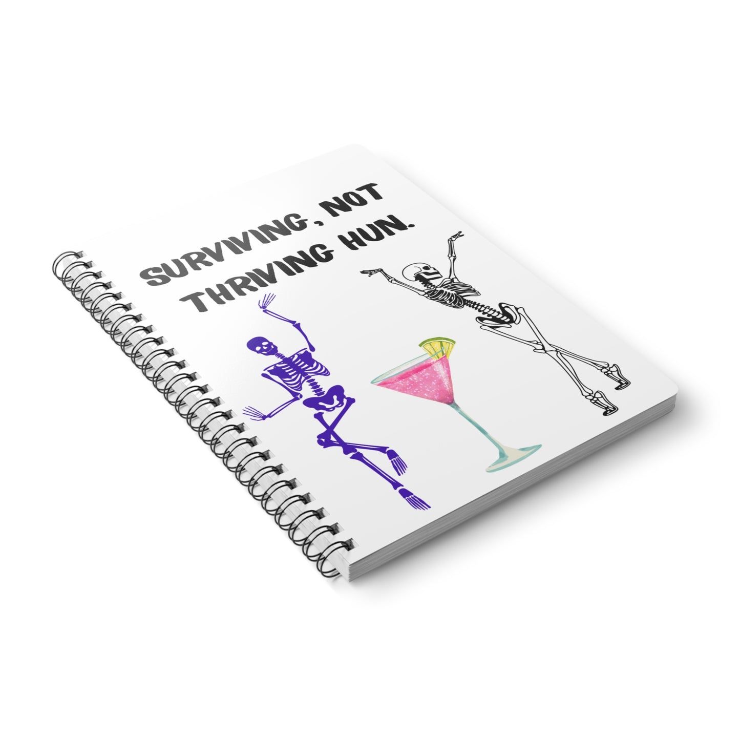Wirobound Softcover Notebook, Surviving Not Thriving, A5 Journal for Self-Care, Gift for Friends, Teen Journal, Fun Writing, Planner
