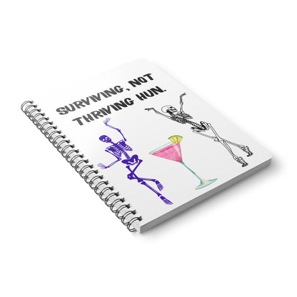 Wirobound Softcover Notebook, Surviving Not Thriving, A5 Journal for Self-Care, Gift for Friends, Teen Journal, Fun Writing, Planner