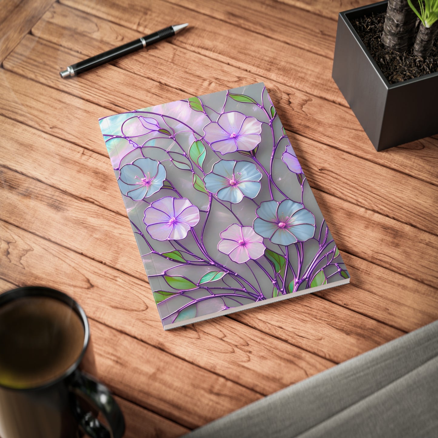 Floral Softcover Notebook - A5 Journal, Stationery Gift, Floral Design Diary, Art Notebook for Writing, Eco-Friendly Notebook