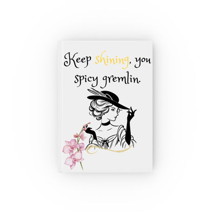 Chic Feminine Hard Backed Journal, Inspirational Writing Notebook, Gift for Writers, Artists, and Journal Lovers, Motivational Stationery