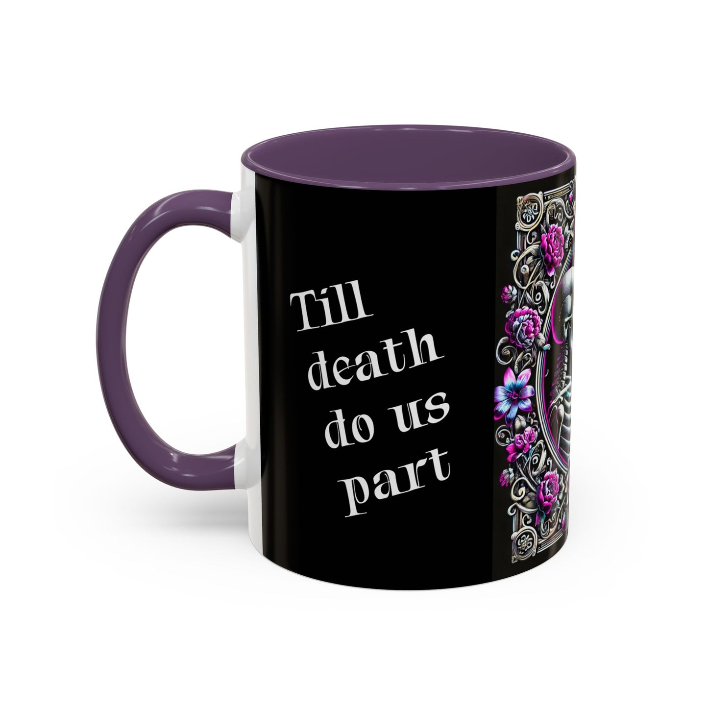 Mr & Mrs Skeleton Flower Accent Coffee Mug (11, 15oz)