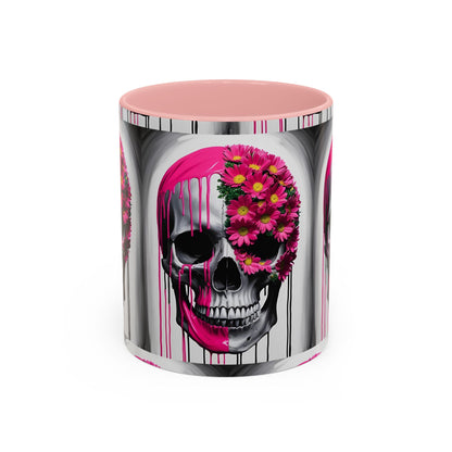 Skeleton Flower Paint Accent Coffee Mug (11, 15oz)