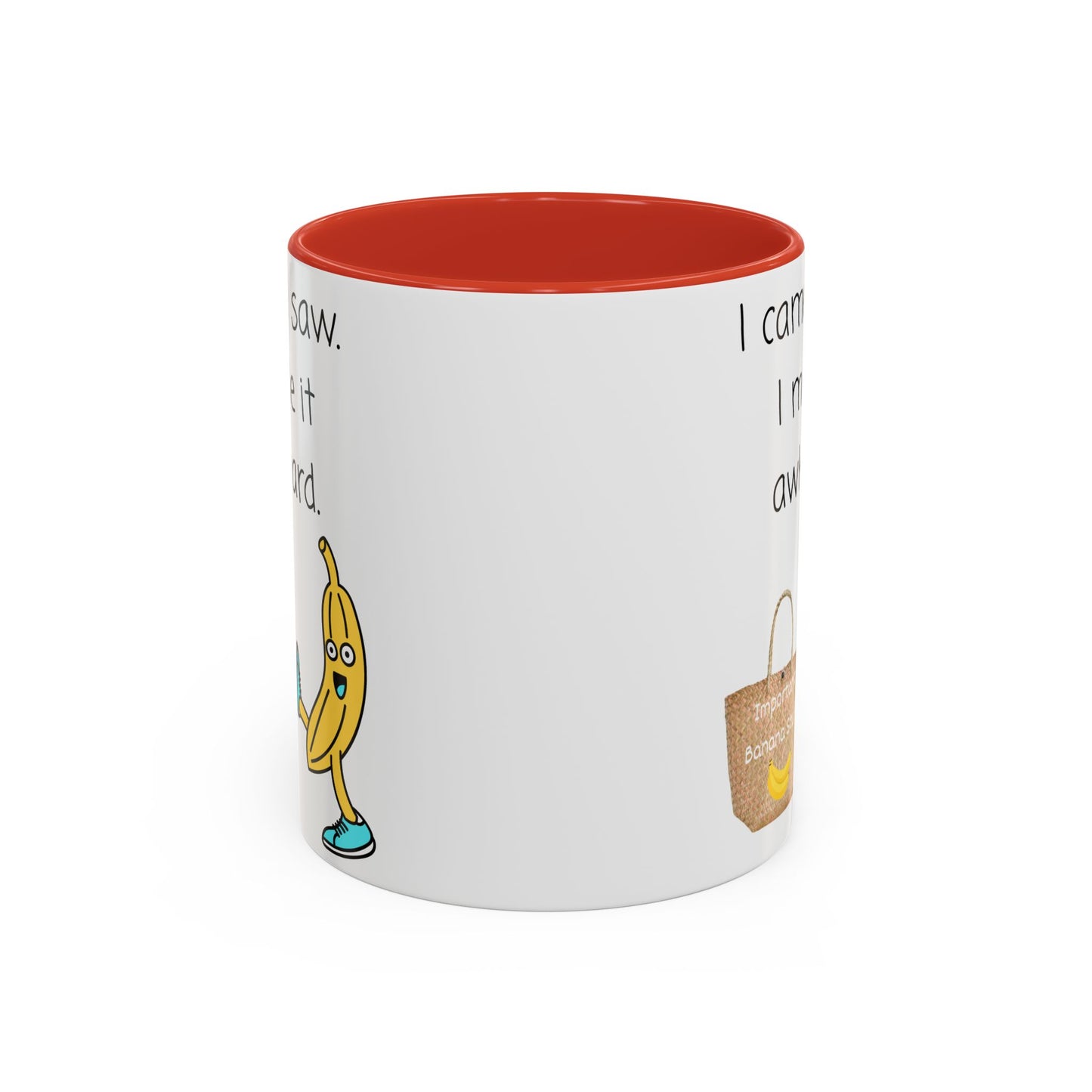I came I Saw Whimsical Banana Accent Coffee Mug - Perfect for Gifting, Kitchen Decor, Funny Office Mug, Banana Lover Gift, Playful Drinkware