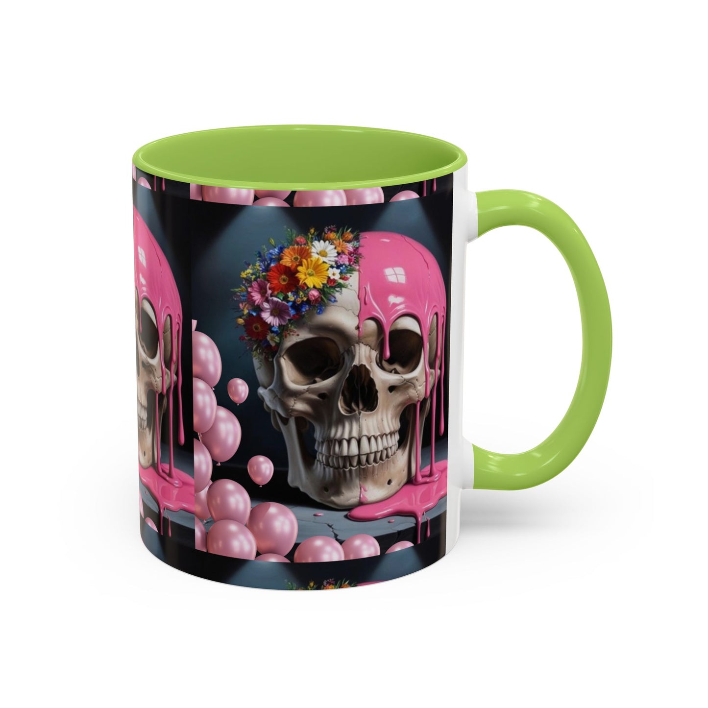 Dripping Skull Bloom Mug Accent Coffee Mug (11, 15oz)