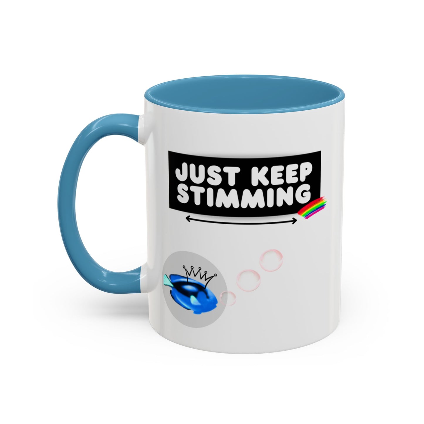 Just Keep Stimming Fish Accent Coffee Mug (11, 15oz)