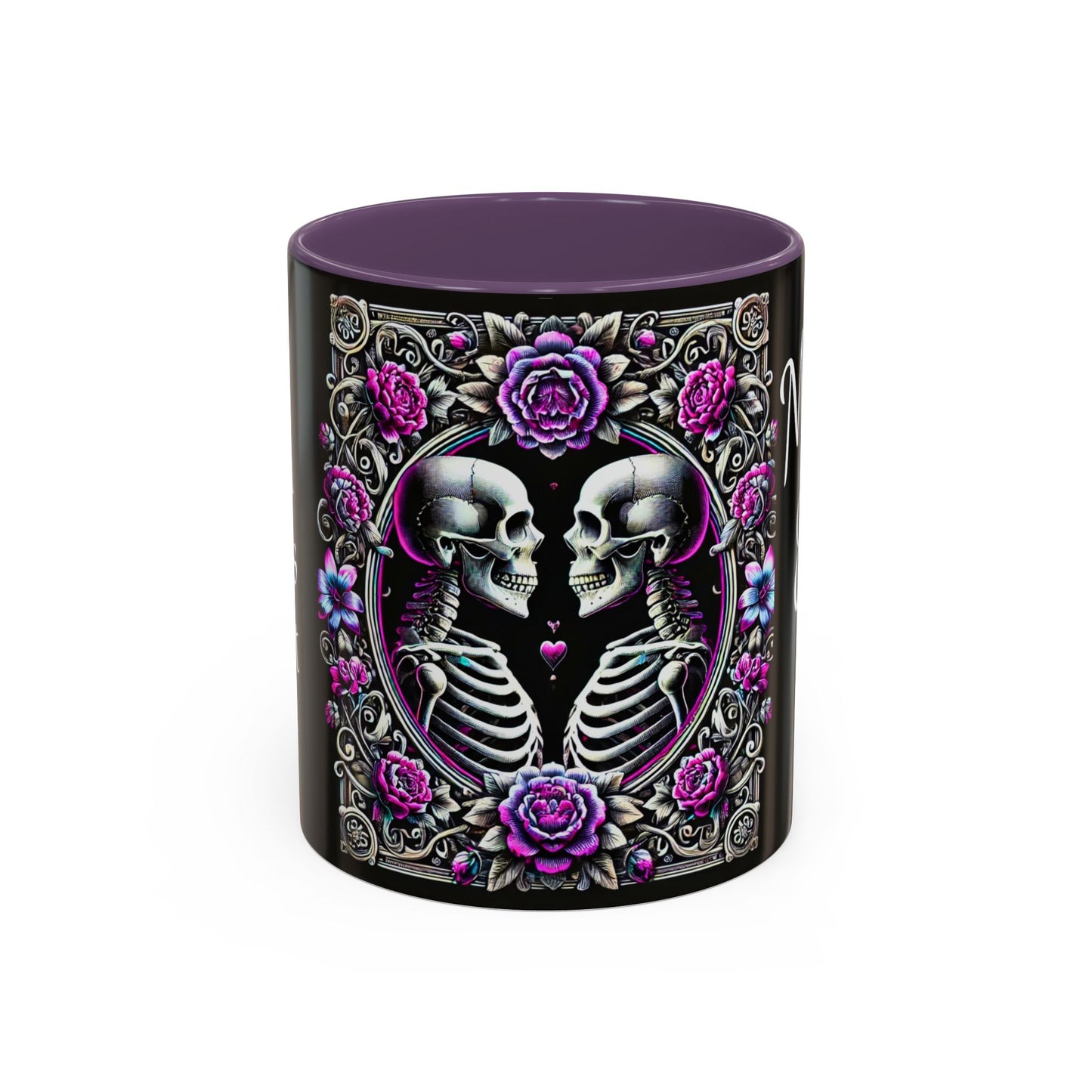 Mr & Mrs Skeleton Flower Accent Coffee Mug (11, 15oz)