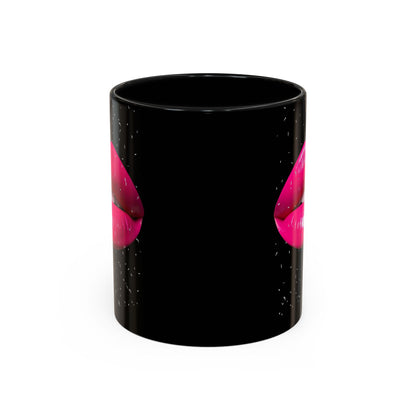 Pink Lips Glitter Black Accent Coffee Mug (11, 15oz)