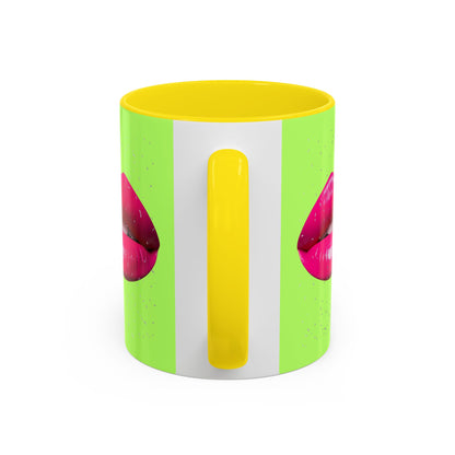 Hot Lips Neon Accent Coffee Mug (11, 15oz)
