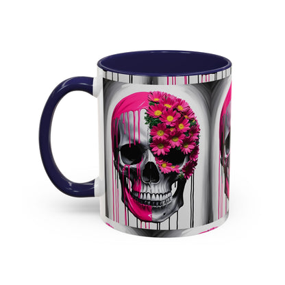 Skeleton Flower Paint Accent Coffee Mug (11, 15oz)