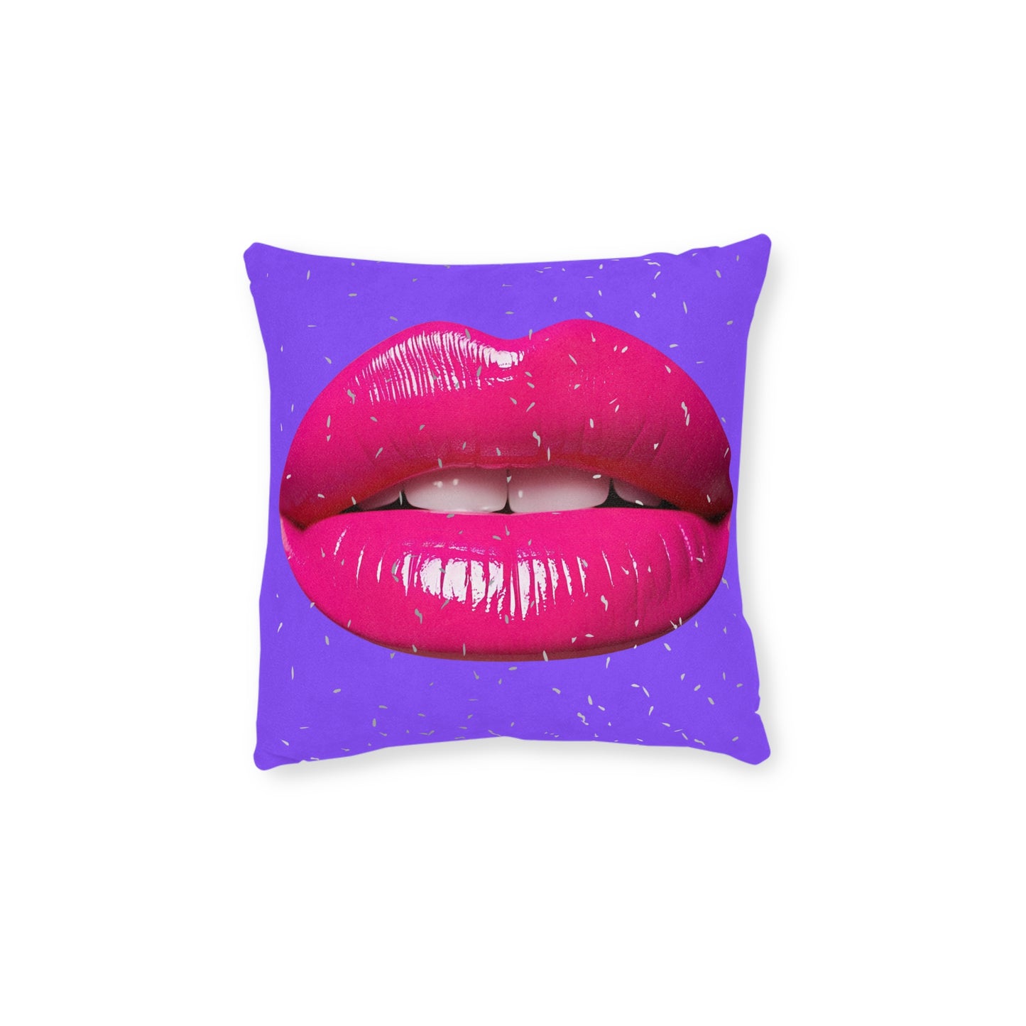 Vibrant Purple Lip Print Square Cushion, Decorative Throw Cushion, Boho Home Decor, Couch Cushion, Gift for Her, Pop Art Accent