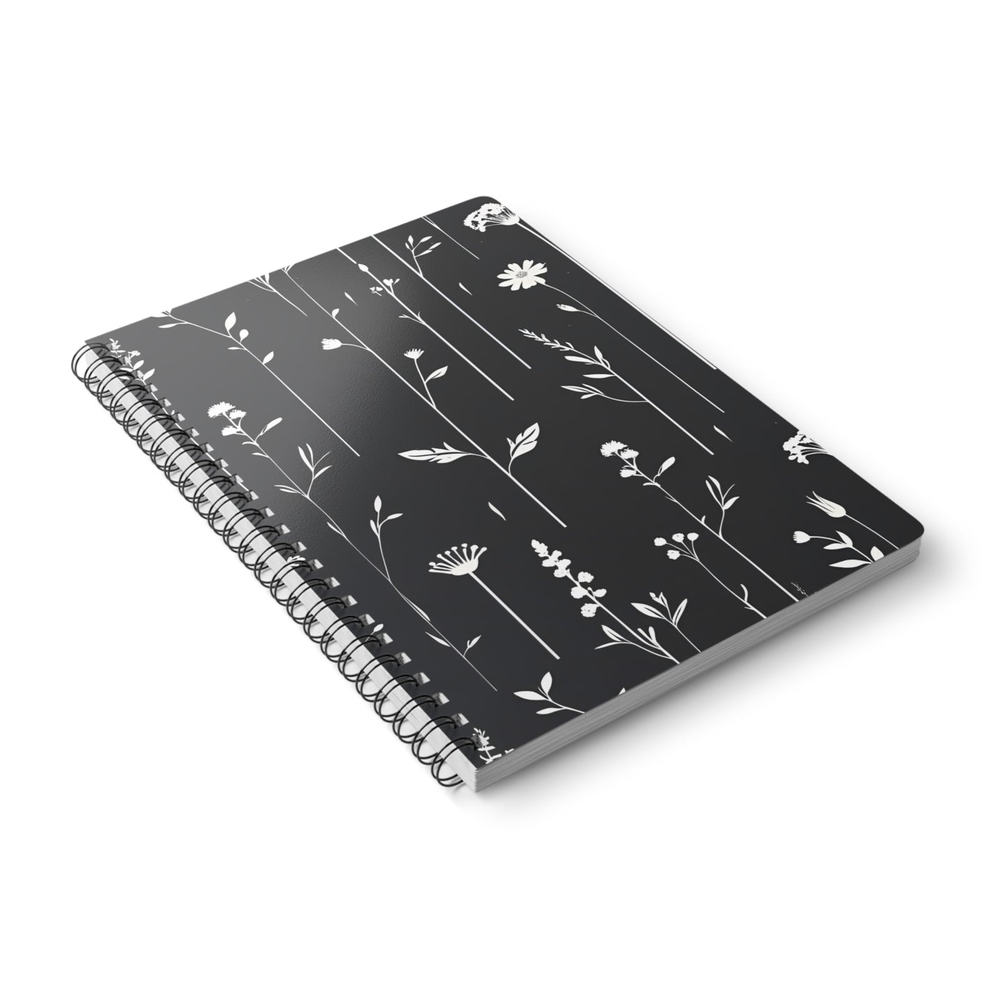 Floral Wirobound Notebook - A5 Softcover Journal for Writers, Artists, Students, Gifts, and Notetaking