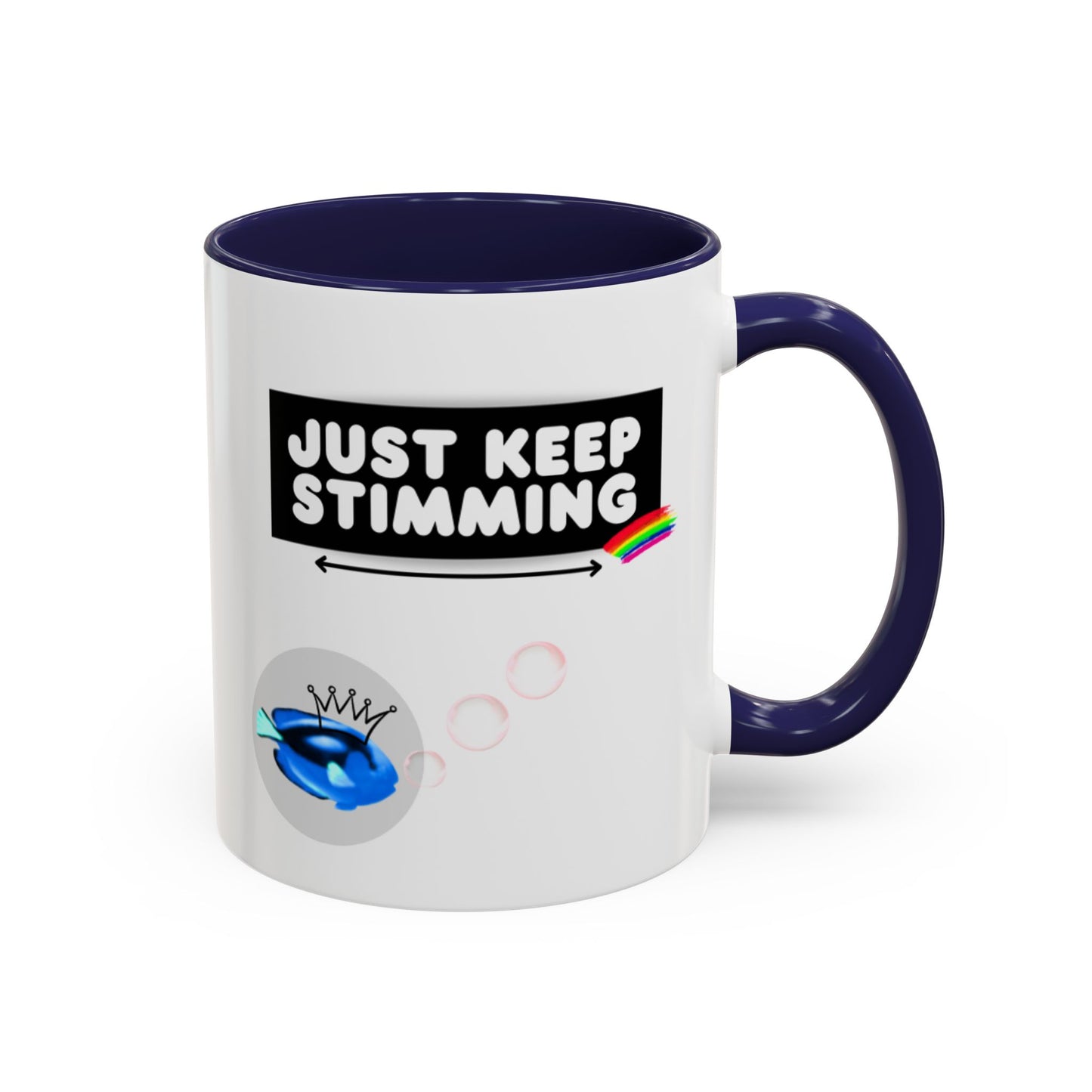 Just Keep Stimming Fish Accent Coffee Mug (11, 15oz)