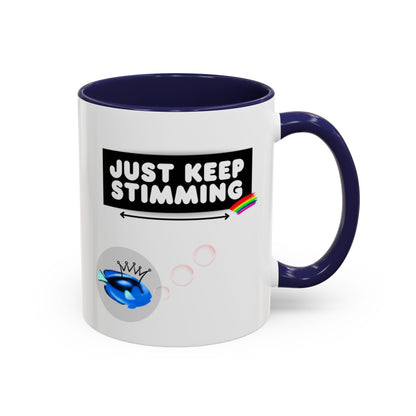Just Keep Stimming Fish Accent Coffee Mug (11, 15oz)