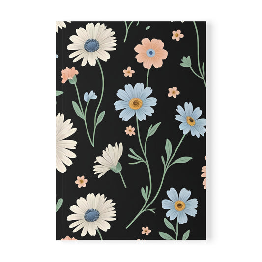 Floral Softcover Notebook, A5 – Perfect for Journaling, Notes, Gifts, Graduation, Birthdays, Floral Design